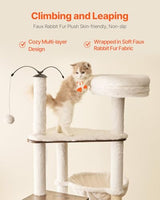 VEVOR 55.12-Inch Cat Tower with Enclosed Litter Box, Multi-Level Condo Design, Perches, Sisal Scratching Posts, and Hammock for Indoor Cats