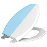 evekare Night Glow Toilet Seat in Blue, Soft Elongated Design with Closed Front