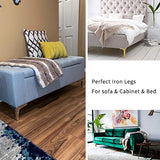 Set of 4 Gold Metal Diamond Triangle Furniture Legs, 7 / 17.5cm, DIY Replacement Feet for Cabinets, Cupboards, Sofas, Tables and Chairs