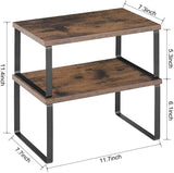 2-Piece Expandable, Stackable Countertop Organizer Set with No Assembly Required, Storage Shelves for Kitchen Cabinets and Counters