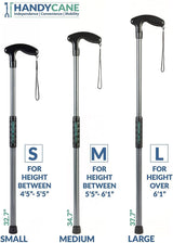 Handy Cane Walking Aid with Integrated Reacher Grabber, Small Size