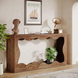 Tribesigns 63-Inch Farmhouse Console Table in Brown, Featuring Storage for Entryways, Hallways, Living Rooms, or Behind the Sofa