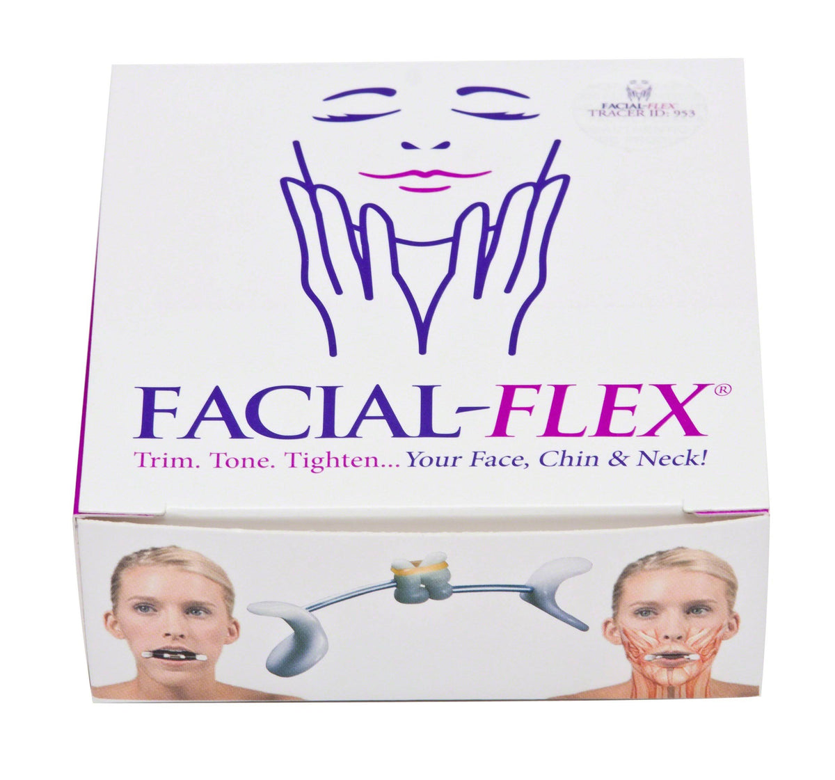 Facial Flex Exercise and Neck-Toning Kit with 8 oz and 6 oz Bands plus Case