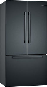 Bosch 800 Series Smart French Door Refrigerator, 21 Cu. Ft. Counter-Depth Design in Black Stainless Steel
