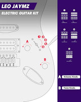 Leo Jaymz 39-Inch Full-Size ST-Style Electric Guitar Starter Kit with SSH Pickup, 5W Portable Amp, Tuner, Gig Bag, Strap and Accessories, Violet Ocean