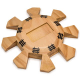 Yellow Mountain Imports Mexican Train Dominoes Set with Double 12 Dominoes, Numerals, Wooden Hub, and Train Mark