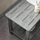 HDPS Waterproof Shower Bench with Adjustable Feet, Non-Slip Poly Lumber Bathroom Seat & Footrest for Shaving Legs, Brown