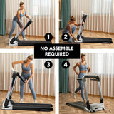 Ovicx Foldable Electric Treadmill for Home with Lightweight Compact Design, Portable Fold-Up Frame, and Space-Saving Profile for Apartments