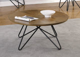Churchill Round Coffee Table in Dark Brown and Black