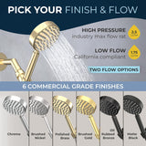HammerHead Showers Oil Rubbed Bronze Handheld Shower Head with 6ft Hose, Brass Holder, Adjustable Bracket, Detachable Wand, and 1.75 GPM Low-Flow Water Saving Design
