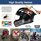 DOT-Approved Full-Face Motorcycle Helmet with Integrated Crash Protection, HD Visor, Ventilation System and Four-Season Design for Men and Women