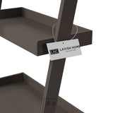 5-Tier Leaning Ladder Bookshelf by Lavish Home, Slate Gray Display Shelves for Living Room, Bathroom, or Kitchen