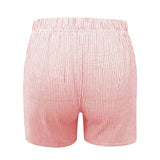 Womens Plaid Color-Block Beach Shorts with Elastic Waist, Loose Comfy Fit for Casual Summer Wear