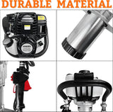 37.7CC 4-Stroke Gasoline T-Post Driver with Air-Cooled Single-Cylinder Engine, 2 Post Driving Heads for Garden Fencing