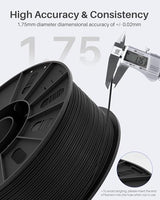 ELEGOO 4KG PLA Filament Bundle with 4pcs 1kg Spools, 1.75mm 3D Printer Filament with +/- 0.02mm Dimensional Accuracy for Most FDM Printers, Black White Dark Blue True Red