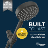 HammerHead Showers Oil Rubbed Bronze Handheld Shower Head with 6ft Hose, Brass Holder, Adjustable Bracket, Detachable Wand, and 1.75 GPM Low-Flow Water Saving Design