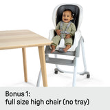 Ingenuity SmartClean Trio Elite Convertible Seating System, 3-in-1 High Chair, Toddler Chair and Booster Seat, Slate