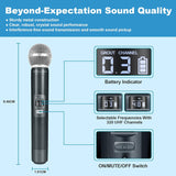 Phenyx Pro PTU-7000A Quad-Channel Wireless Microphone System with Metal Handheld Mics, 4×40 Channels, Auto Scan and 328ft Range