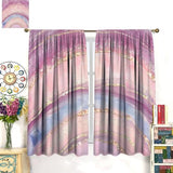 2-Panel Abstract Golden Blue Marble Curtains, 27.5x63in Vintage Art Window Treatment for Living Room or Kitchen