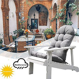 Tufted Adirondack Chair Cushion with High Back, Waterproof UV-Resistant Outdoor Seat Pad for Patio and Lawn Furniture, Gray