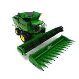 1:16-Scale John Deere S690 Farm Combine, Featuring Corn and Draper Headers, Model 47101