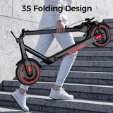 Foldable Adult Electric Scooter with APP Control, 19/25 Mph Max Speed and 21/25/35 Miles Range, 350/500/600W Motor, 8.5/10 Inflatable Tires, UL 2272 Certified