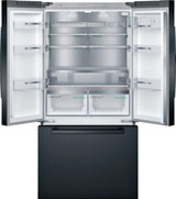Bosch 800 Series Smart French Door Refrigerator, 21 Cu. Ft. Counter-Depth Design in Black Stainless Steel