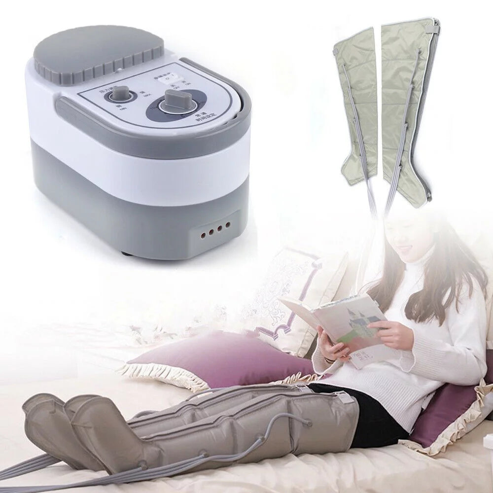 Anqidi Air Compression Foot and Leg Massager with Inflator Pump and Widening Bar