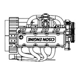 CISON L4-175 Assembled RC Engine Model, 17.5cc Mini OHV Inline Four-Cylinder Four-Stroke Gasoline Engine with Water Cooling, for RC Cars and Ships