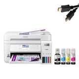 Epson EcoTank-3850 Special Edition All-in-One Inkjet Printer with Scanner and Copier, White, Includes Printer Cable Bundle