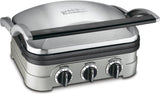 Cuisinart GR-4N 5-in-1 Grill and Panini Maker Bundle with Interchangeable Grill, Griddler and Waffle Plates