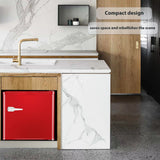 Auseo 1.2 Cu. Ft. Compact Upright Freezer for Home or Office, Mini Stand-Up Refrigerator-Freezer in Red