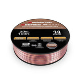 100 FT Monster XP Speaker Wire Spool, 14 Gauge AWG Oxygen-Free Copper Cable for High-Performance Audio