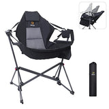 Nice C 1-Pack Hammock Camping Rocker Chair with High Back, Stand, Cup Holder, and Side Pocket, Heavy Duty Swinging Outdoor Seat