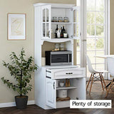 Living Skog Kitchen Cabinet with Microwave Stand and Built-In Storage Shelves