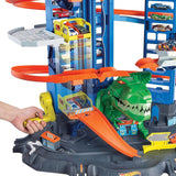Hot Wheels City Robo T-Rex Ultimate Garage with Multi-Level Play, Storage for 100 Plus 1:64 Scale Cars, Ages 3 and Up