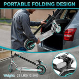 Foldable Adult Electric Scooter with APP Control, 19/25 Mph Max Speed and 21/25/35 Miles Range, 350/500/600W Motor, 8.5/10 Inflatable Tires, UL 2272 Certified
