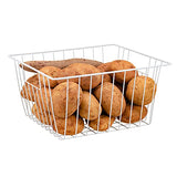 3-Piece Pearl White Freezer Basket Set with Handles, Wire Storage Organizers for Chest and Upright Freezers, Refrigerator Divider Containers