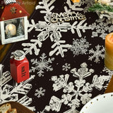 Navy Blue Christmas Table Runner with Snowflake Design by Artoid Mode, 13 x 72 Inches, Winter Holiday Dining and Kitchen Decor