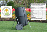 Spin Bin 60 Gal. Rotating Outdoor Compost Tumbler for Garden Composting, Black