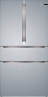 Bosch 800 Series Counter-Depth Smart Refrigerator, 20.5 Cu. Ft. with 4-Door French Door Configuration, Stainless Steel