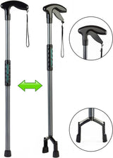 Handy Cane Walking Aid with Integrated Reacher Grabber, Small Size