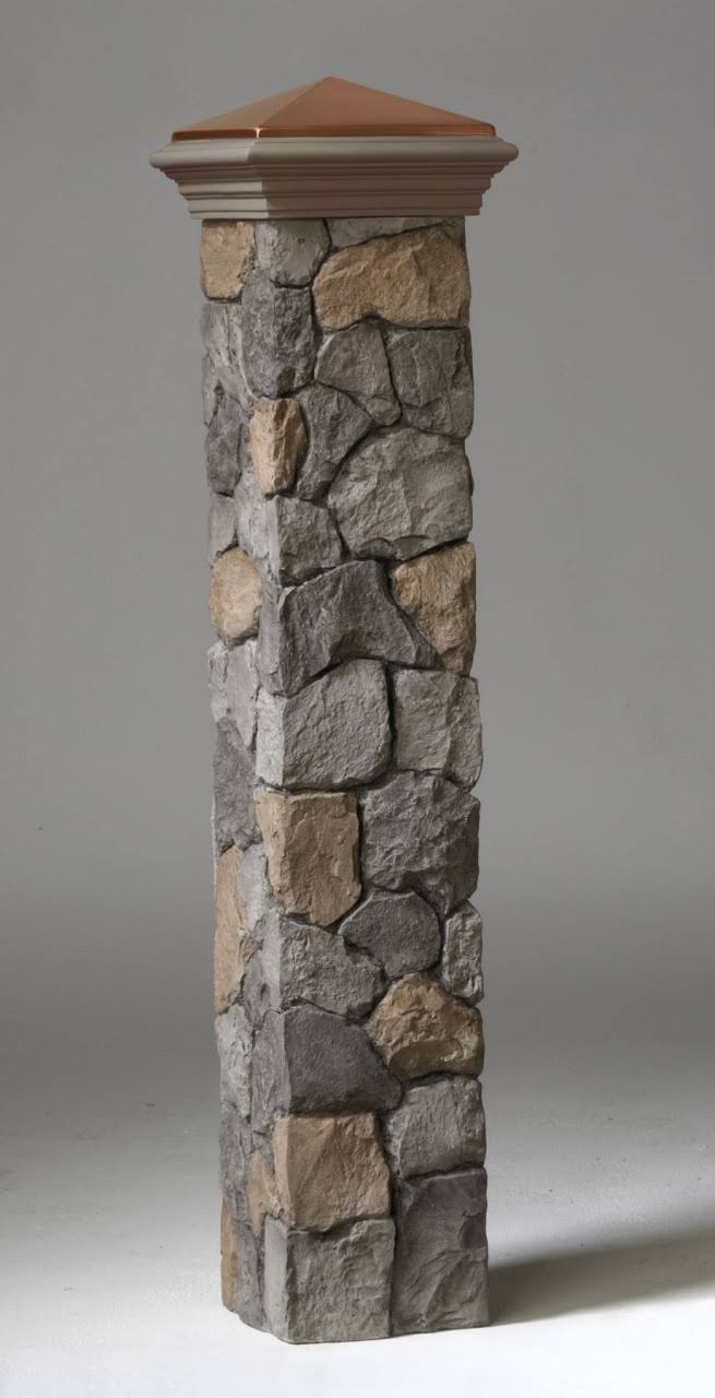 Deckorators Gray Fieldstone Post Cover, 53×22, Model 128239