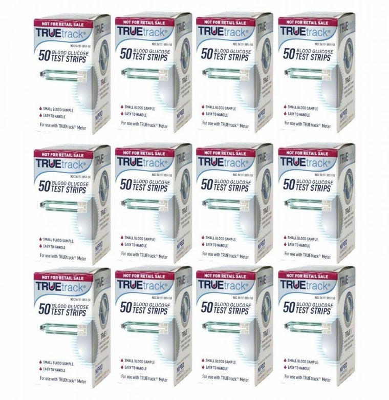 Truetrack Blood Glucose Test Strips, 12 Boxes of 50 for a 600-Count Supply