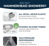 HammerHead Showers Oil Rubbed Bronze Handheld Shower Head with 6ft Hose, Brass Holder, Adjustable Bracket, Detachable Wand, and 1.75 GPM Low-Flow Water Saving Design
