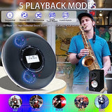 Portable Bluetooth CD Player with Dual Speakers, Rechargeable Battery, LCD Display, Anti-Skip Protection, Headphone and AUX Cable for Car or Home