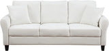 SZLIZCCC 78-Inch Cream Velvet Three-Seater Sofa with Soft Seating for Living Room, Apartment or Bedroom