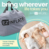 EZ Inflate Twin Air Mattress with Built-In Pump, Double-High Waterproof Design and Flocked Top for Camping or Travel