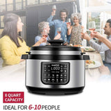 Geek Chef 12-in-1 Electric Pressure Cooker with LCD, 8-Quart Oval Pot