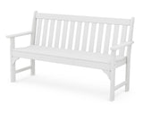 POLYWOOD Vineyard 60-Inch Garden Bench, Recycled Plastic in White